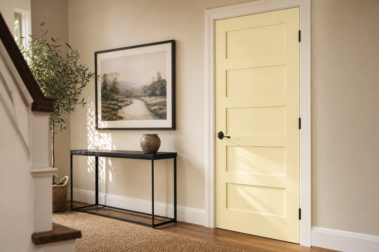 Barely by Benjamin Moore on interior-doors