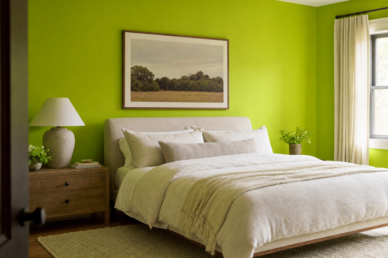 Lime by Benjamin Moore on interiors