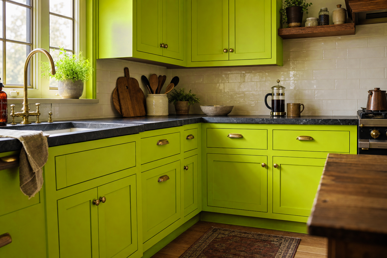 Margarita by Benjamin Moore on cabinets