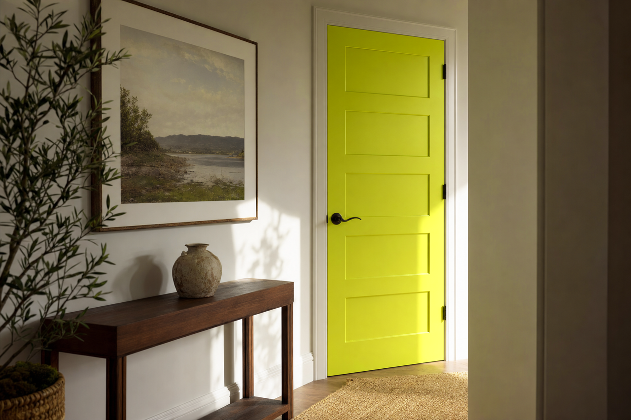 Snow by Benjamin Moore on interior-doors
