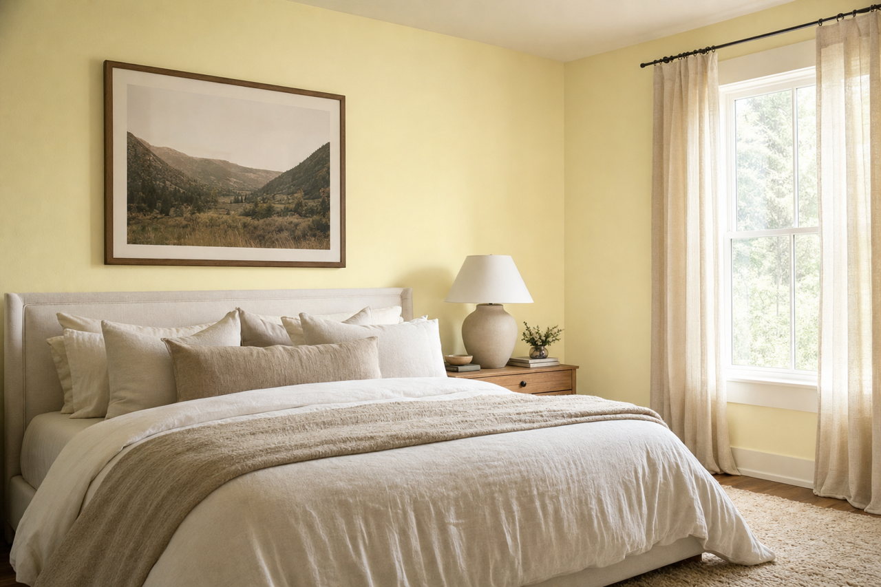 Eggshell by Benjamin Moore on interiors