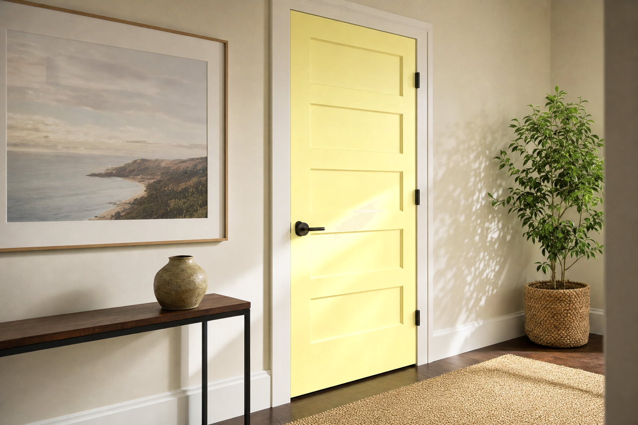 Hibiscus by Benjamin Moore on interior-doors