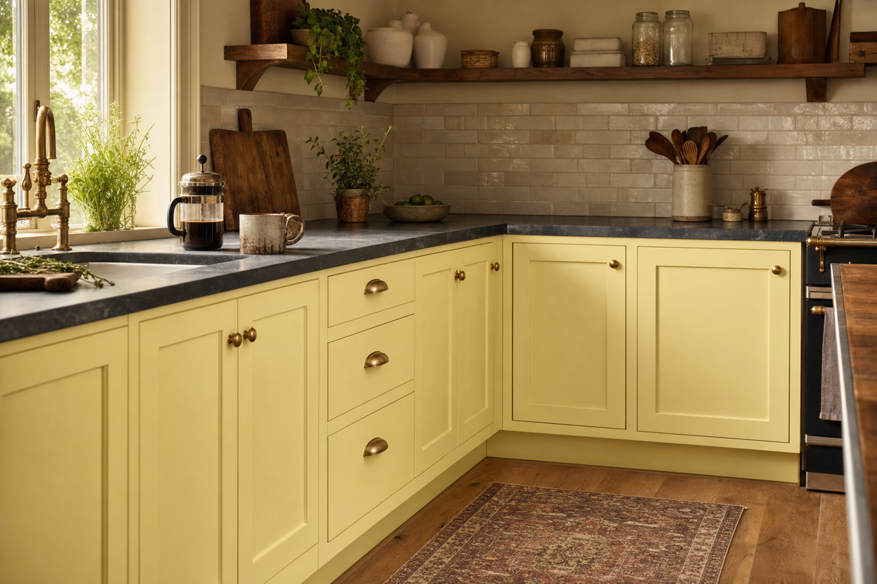 Light by Benjamin Moore on cabinets