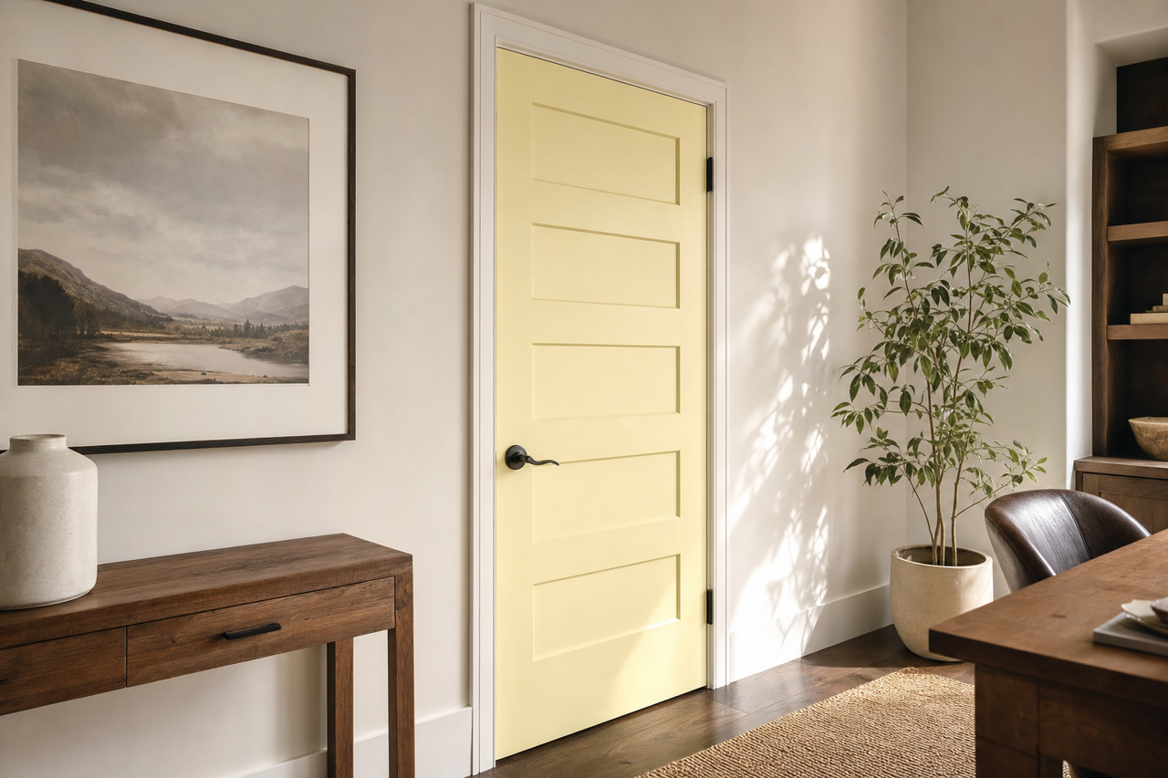 Celadon by Benjamin Moore on interior-doors