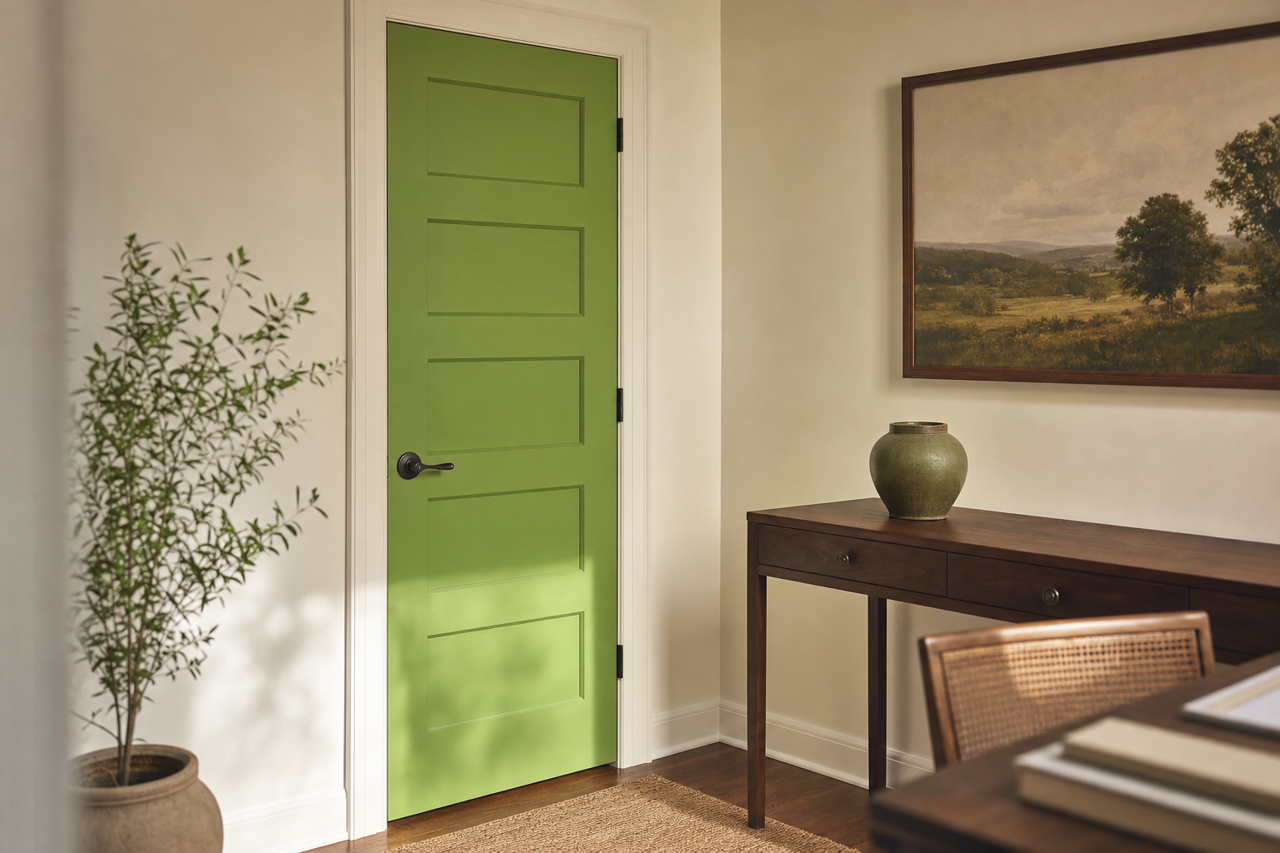Rosemary by Benjamin Moore on interior-doors