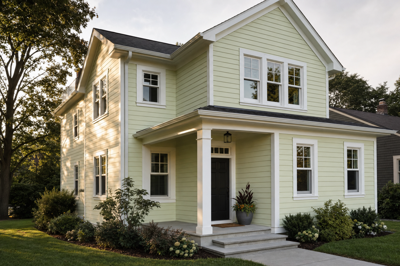 Pale by Benjamin Moore on exterior