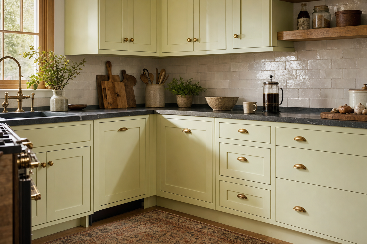 Frosty by Benjamin Moore on cabinets