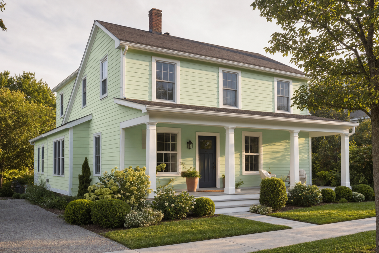 Celery by Benjamin Moore on exterior