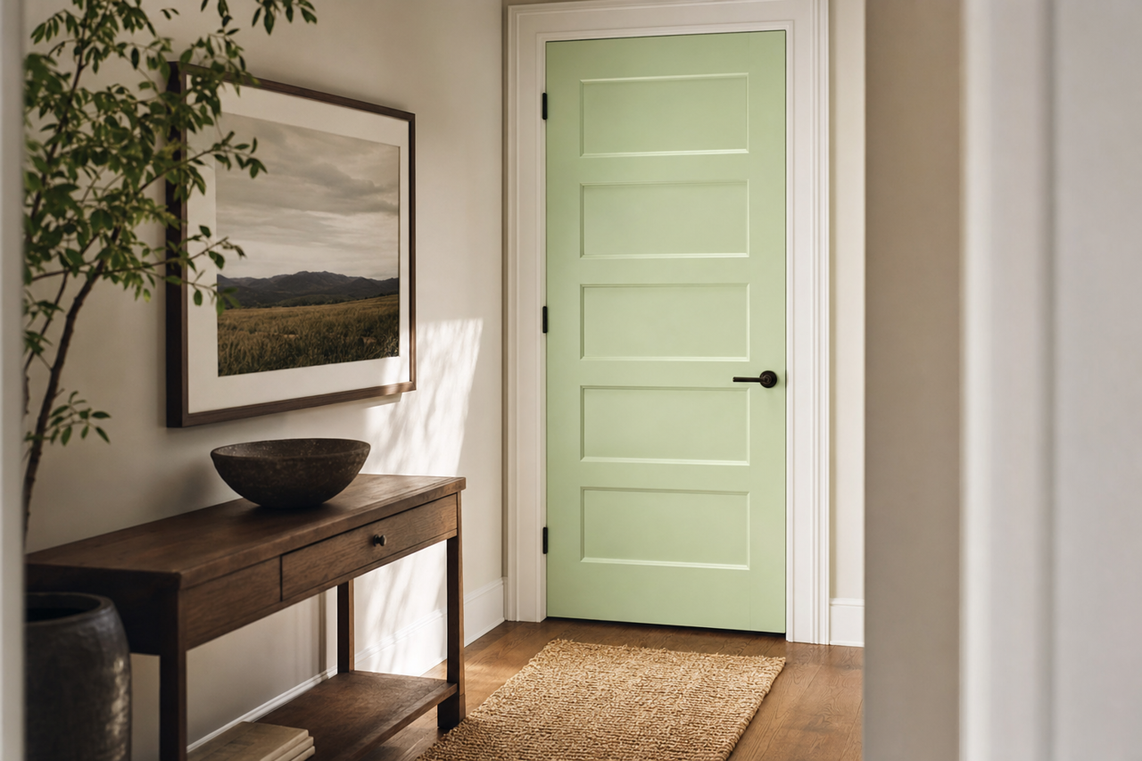 Celery by Benjamin Moore on interior-doors