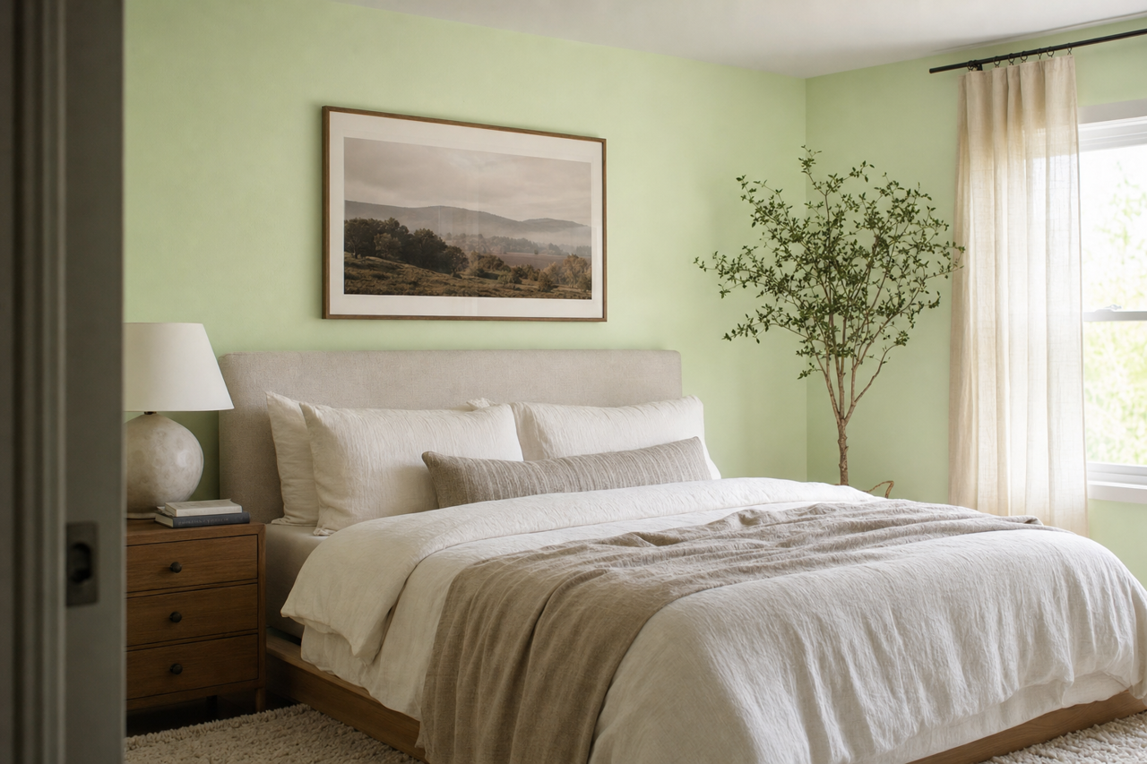 Celery by Benjamin Moore on interiors