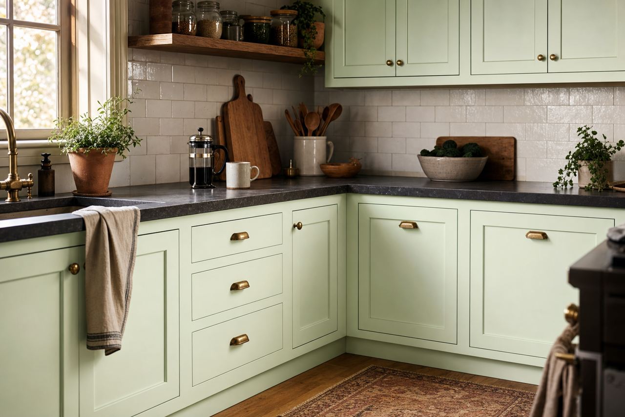 Iced by Benjamin Moore on cabinets