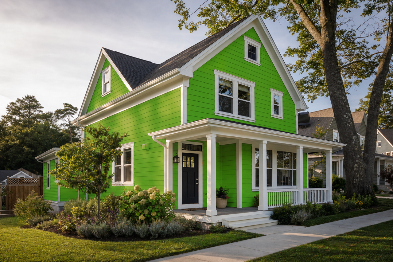 Neon by Benjamin Moore on exterior