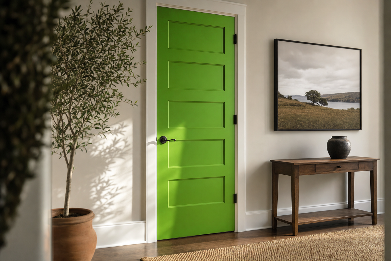 Paradise by Benjamin Moore on interior-doors