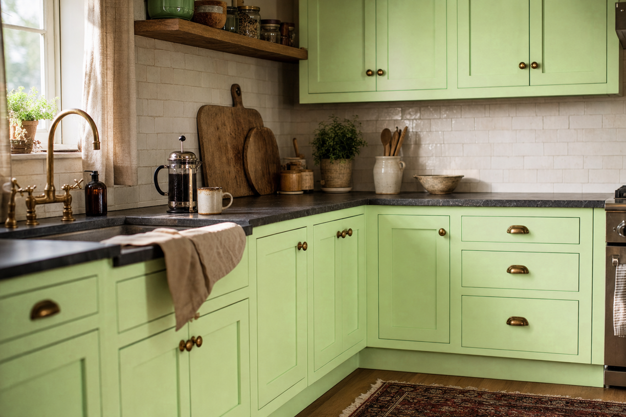 Key by Benjamin Moore on cabinets