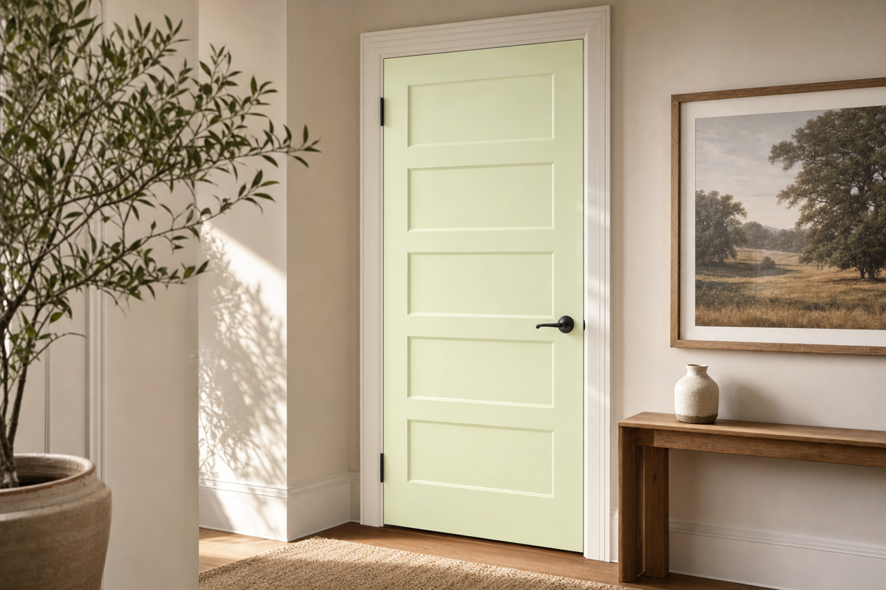 Lime by Benjamin Moore on interior-doors