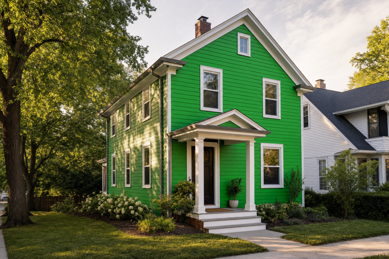 Neon by Benjamin Moore on exterior