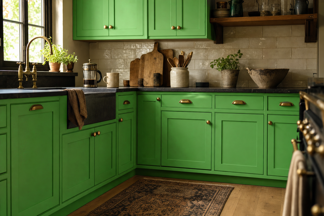 Fresh by Benjamin Moore on cabinets