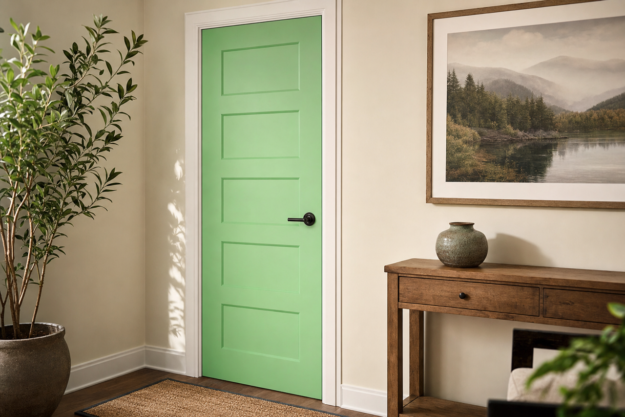 Citrus by Benjamin Moore on interior-doors