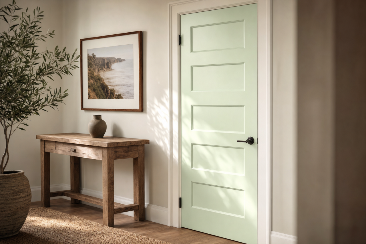 Lime by Benjamin Moore on interior-doors