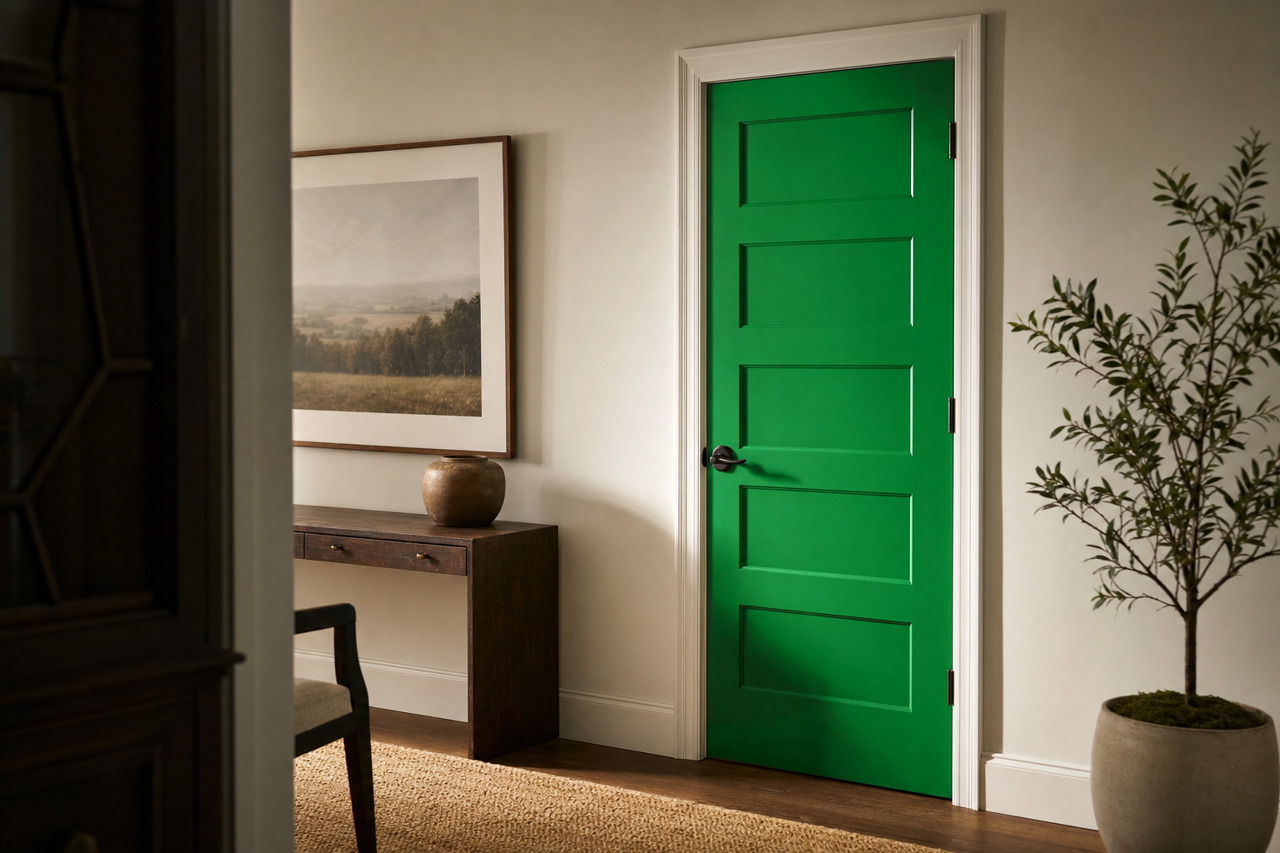 Yellow by Benjamin Moore on interior-doors