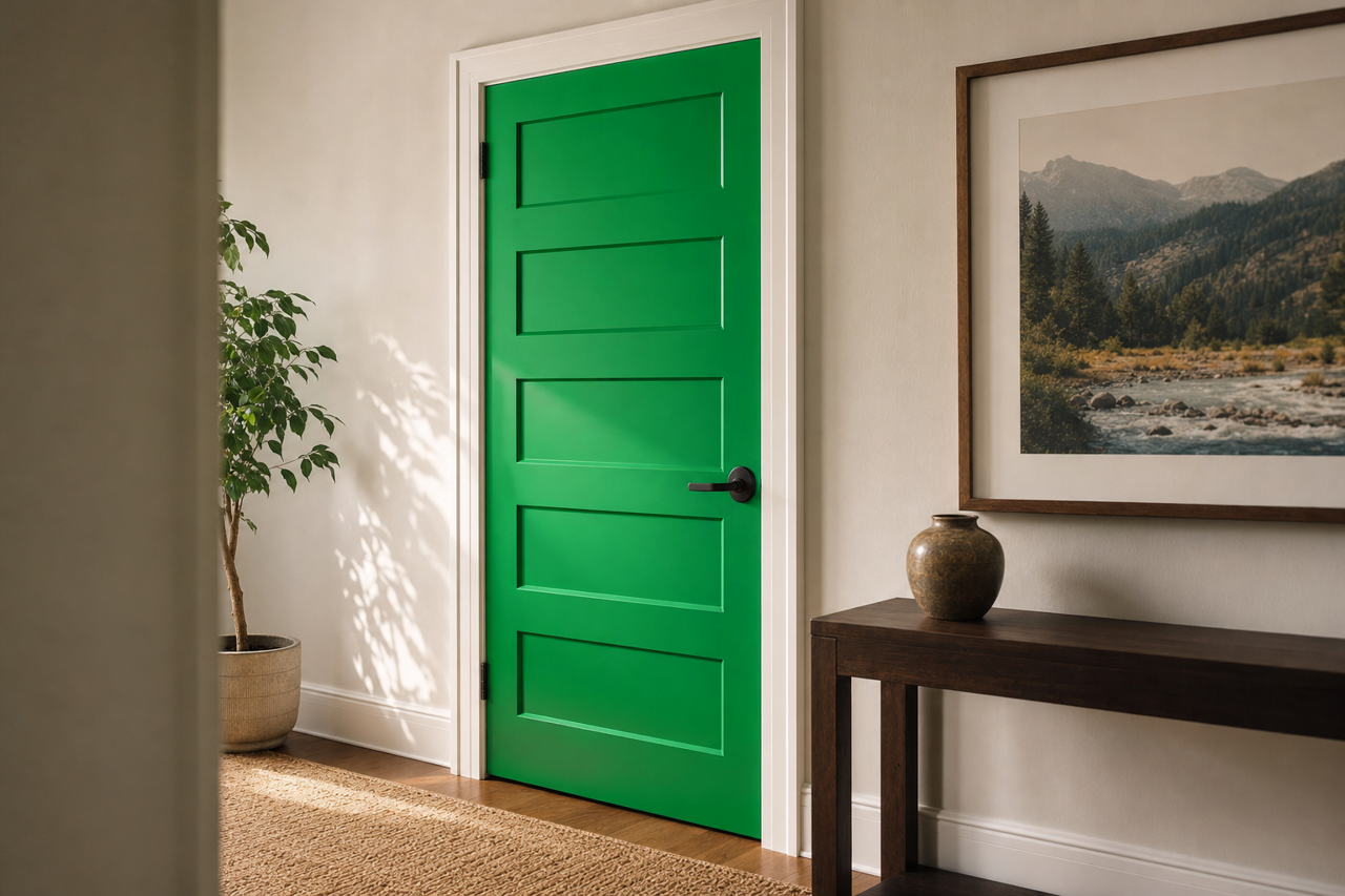 Peppermint by Benjamin Moore on interior-doors
