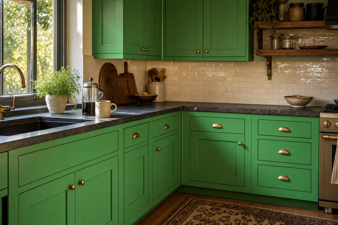 Fresh by Benjamin Moore on cabinets