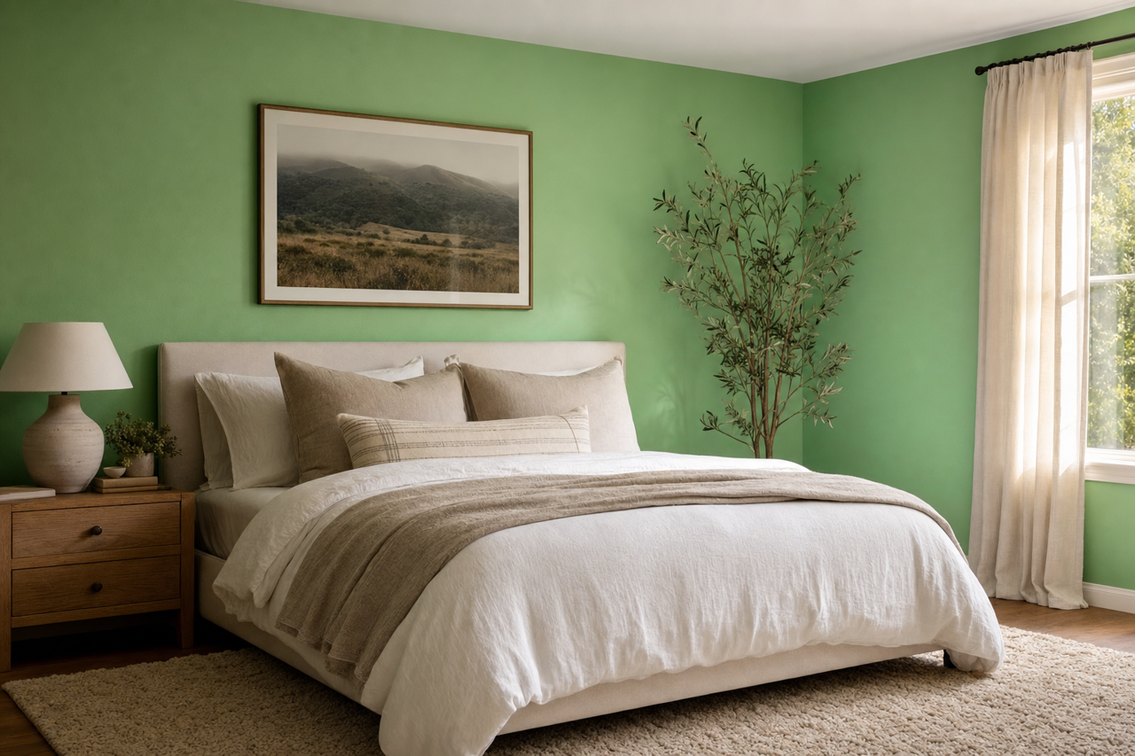 Lime by Benjamin Moore on interiors