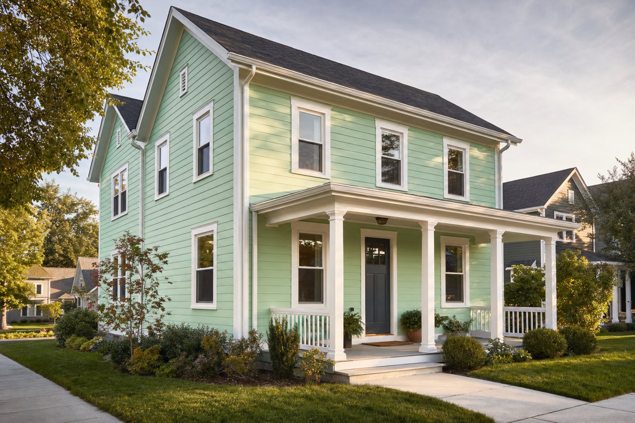 Bud by Benjamin Moore on exterior