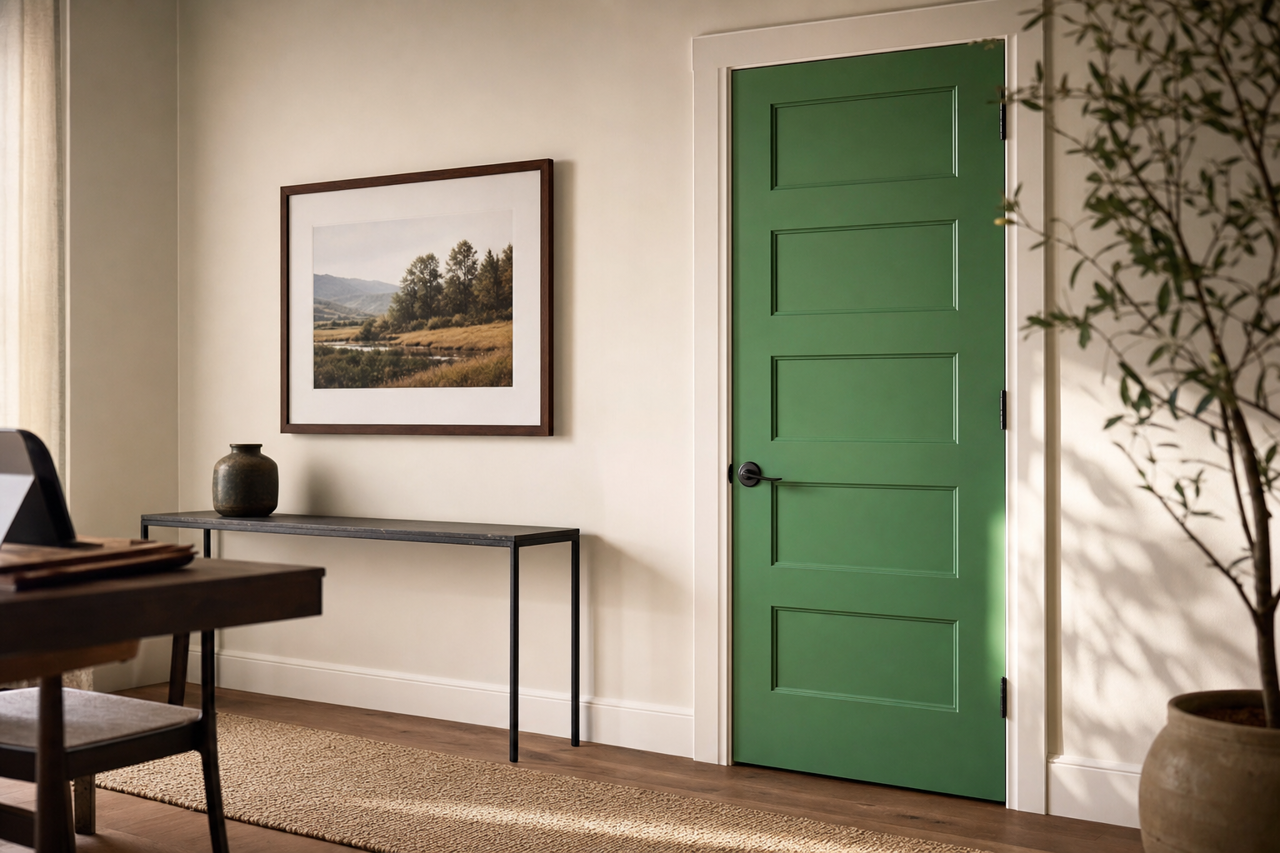 Grassy by Benjamin Moore on interior-doors