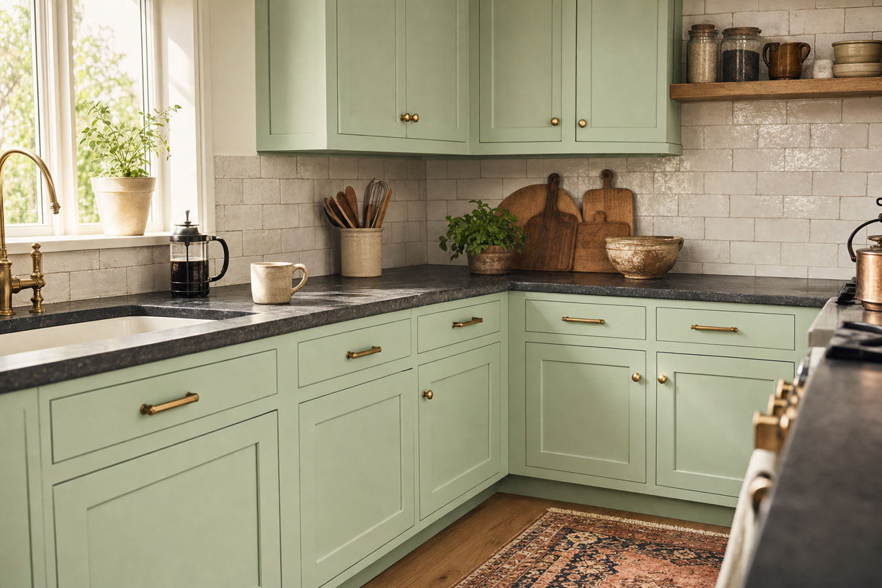 AC-adia by Benjamin Moore on cabinets