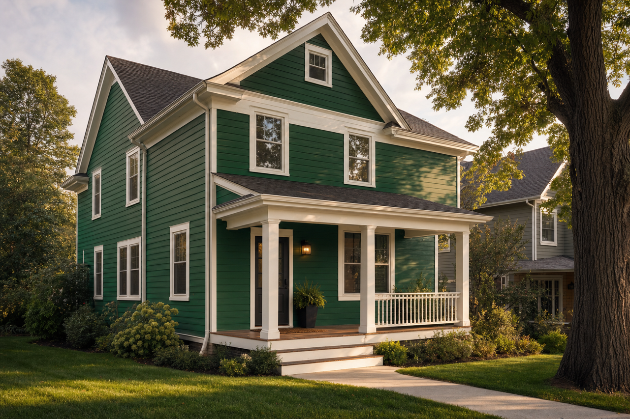Seaweed by Benjamin Moore on exterior