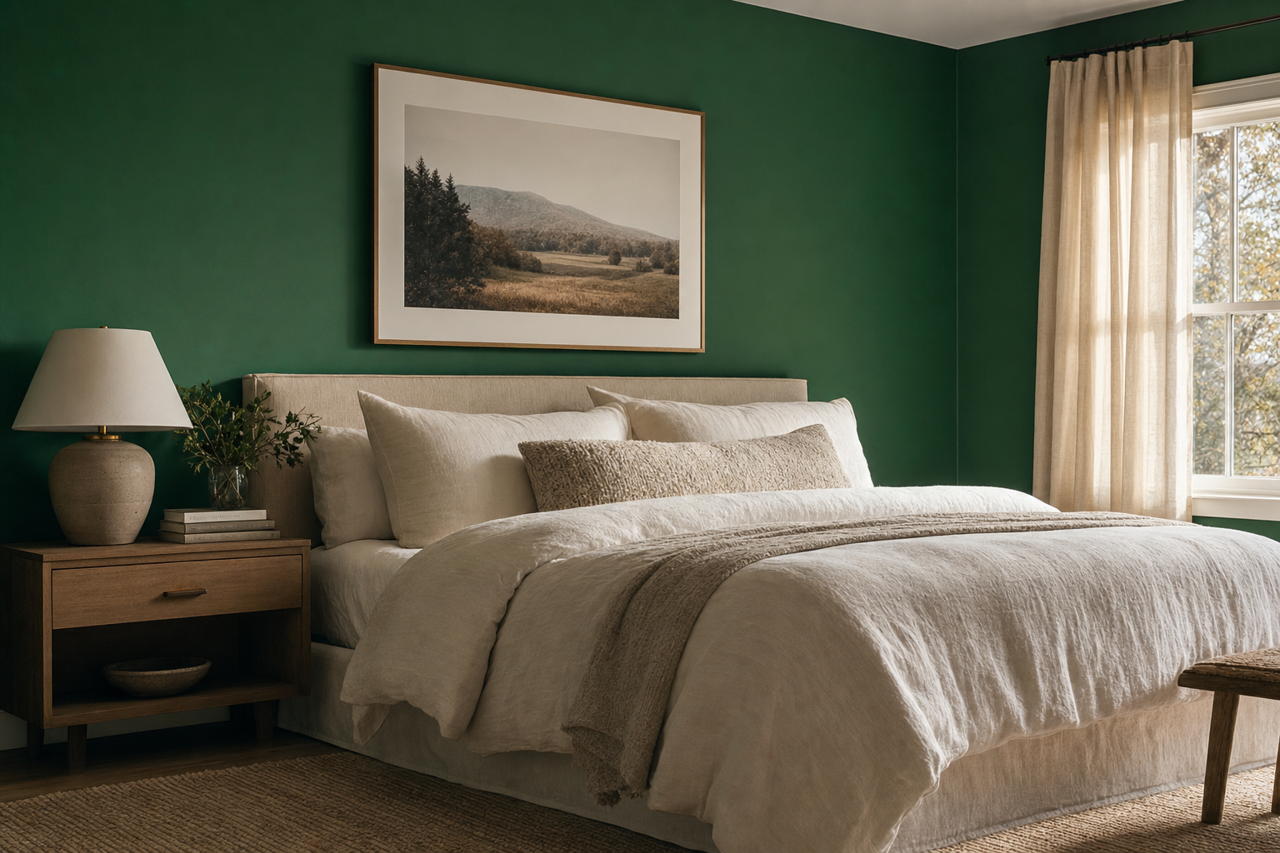 Seaweed by Benjamin Moore on interiors