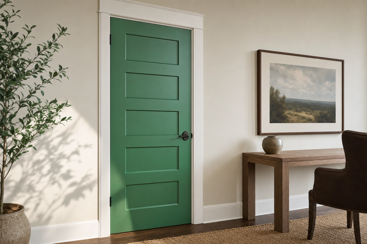 Nile by Benjamin Moore on interior-doors
