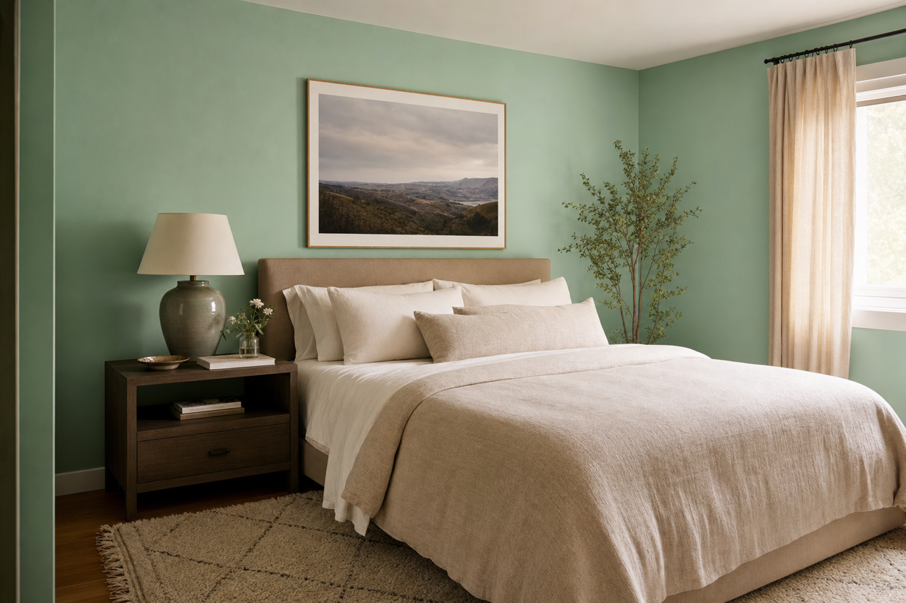 Spruce by Benjamin Moore on interiors