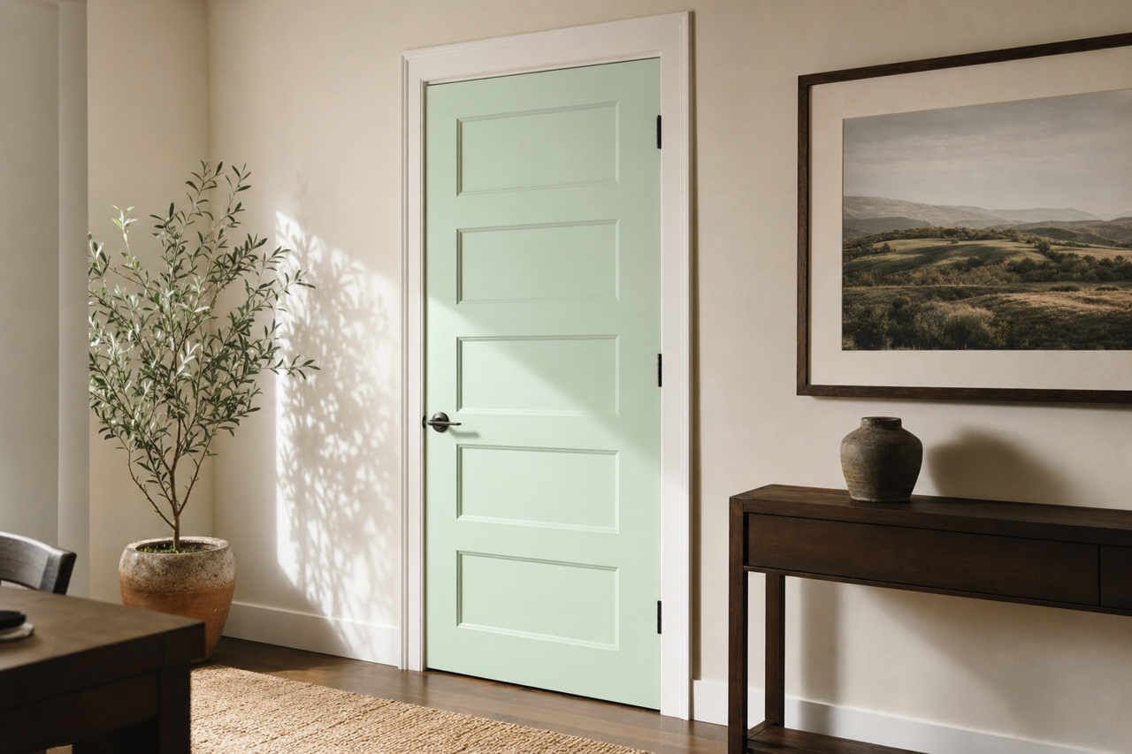 Leisure by Benjamin Moore on interior-doors
