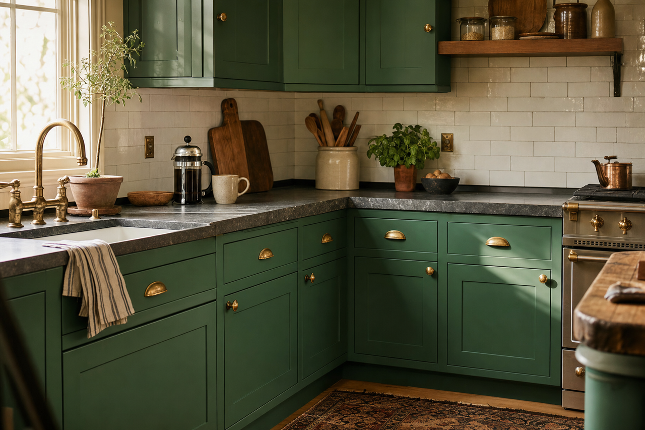 Irish by Benjamin Moore on cabinets