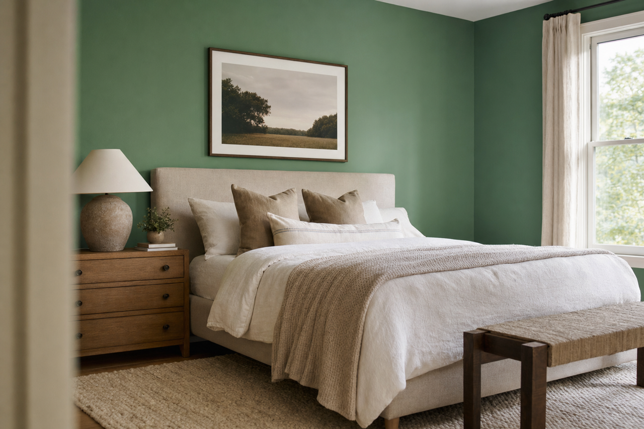 Green by Benjamin Moore on interiors