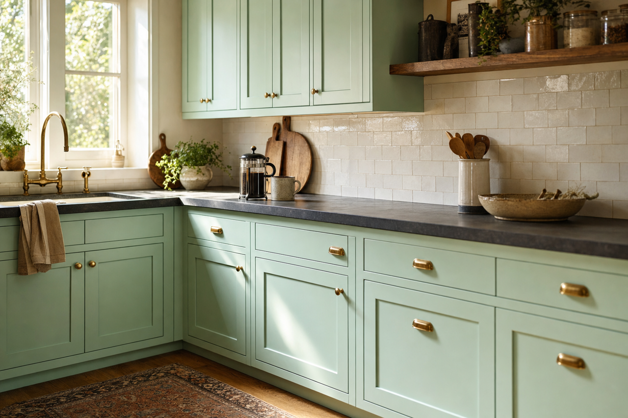 Marina by Benjamin Moore on cabinets