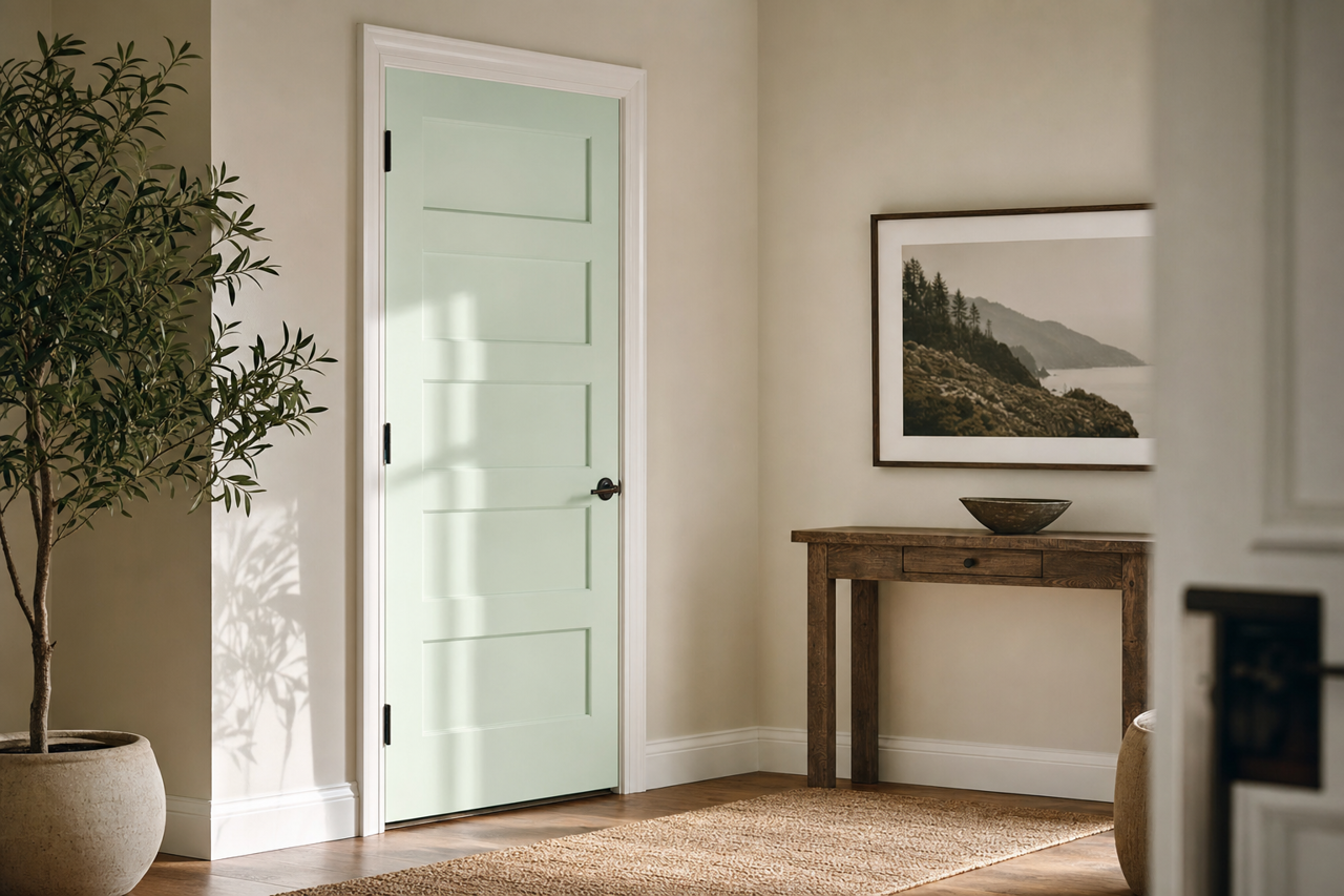 Crème by Benjamin Moore on interior-doors