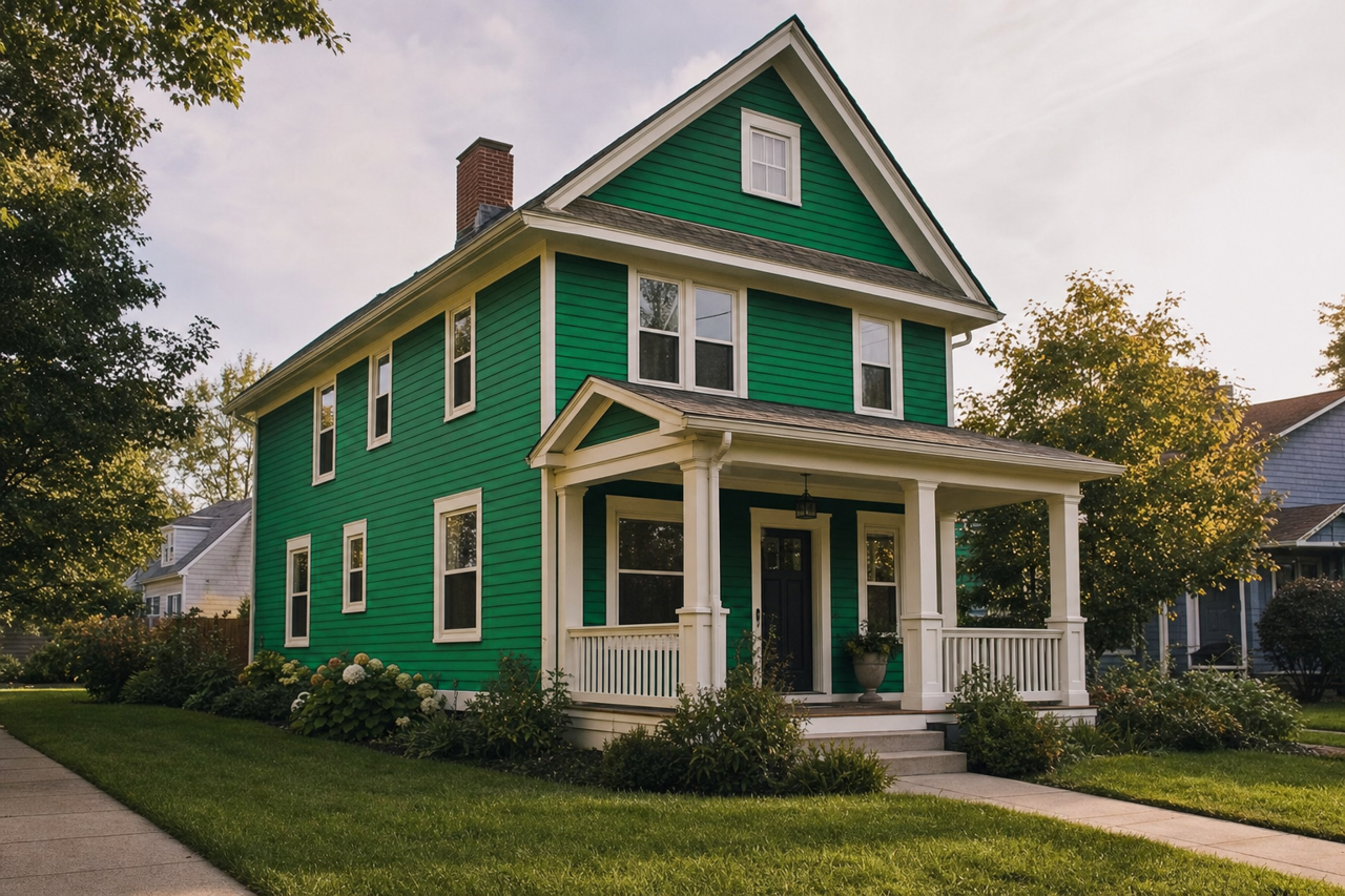 Jade by Benjamin Moore on exterior