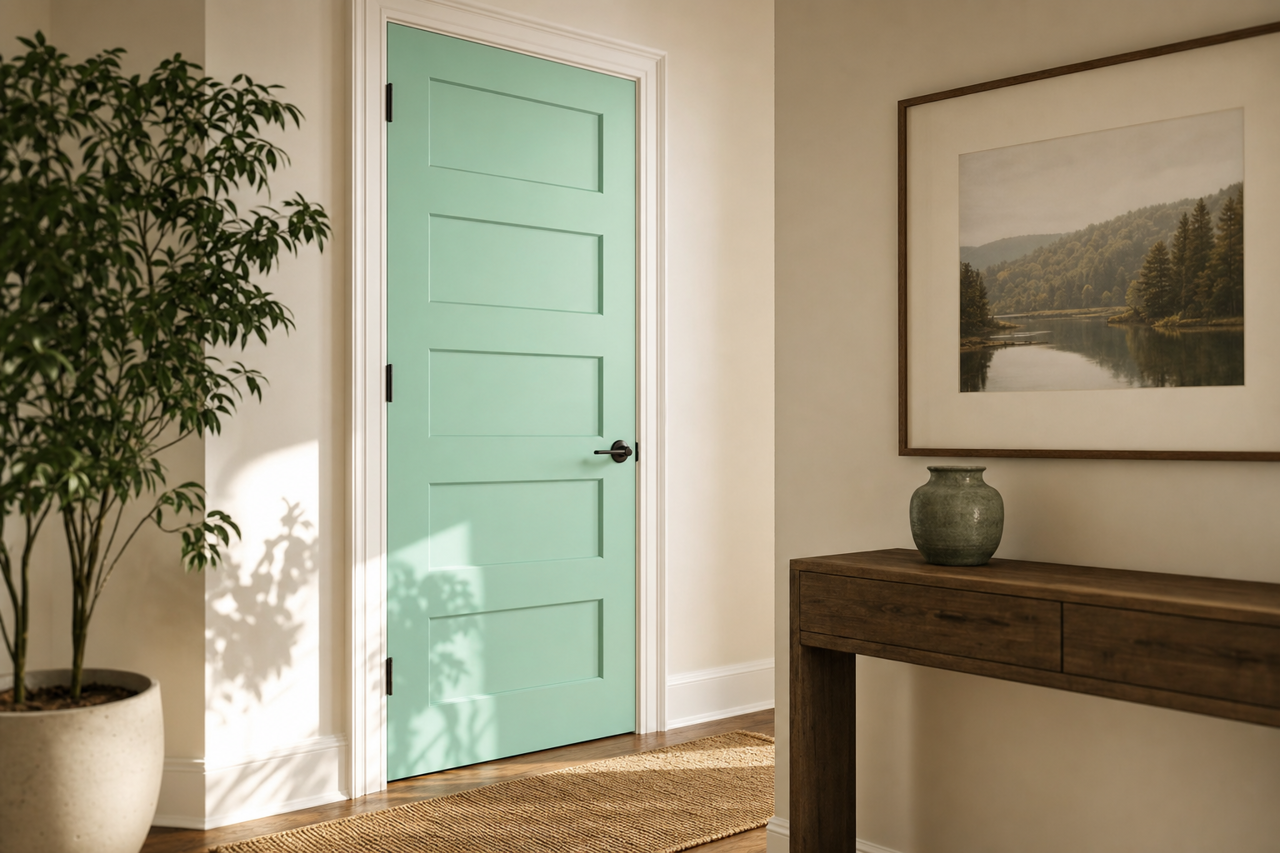 Greenwood by Benjamin Moore on interior-doors