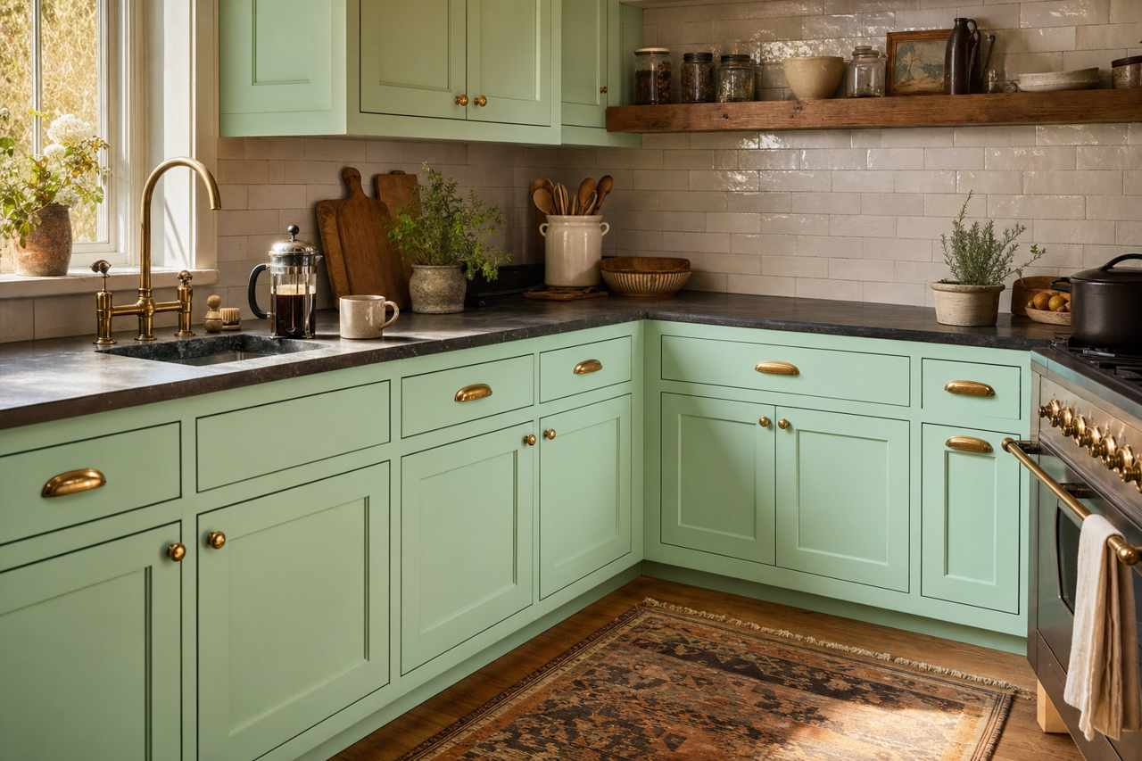 Santa by Benjamin Moore on cabinets