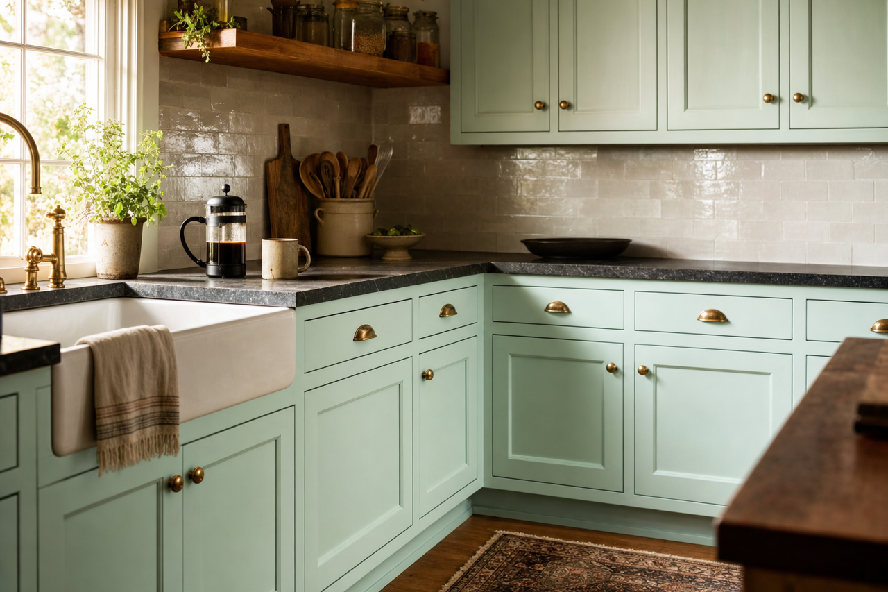 Fresh by Benjamin Moore on cabinets