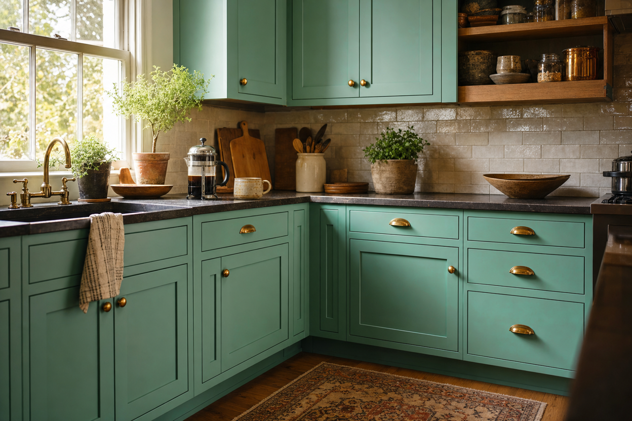 Monmouth by Benjamin Moore on cabinets