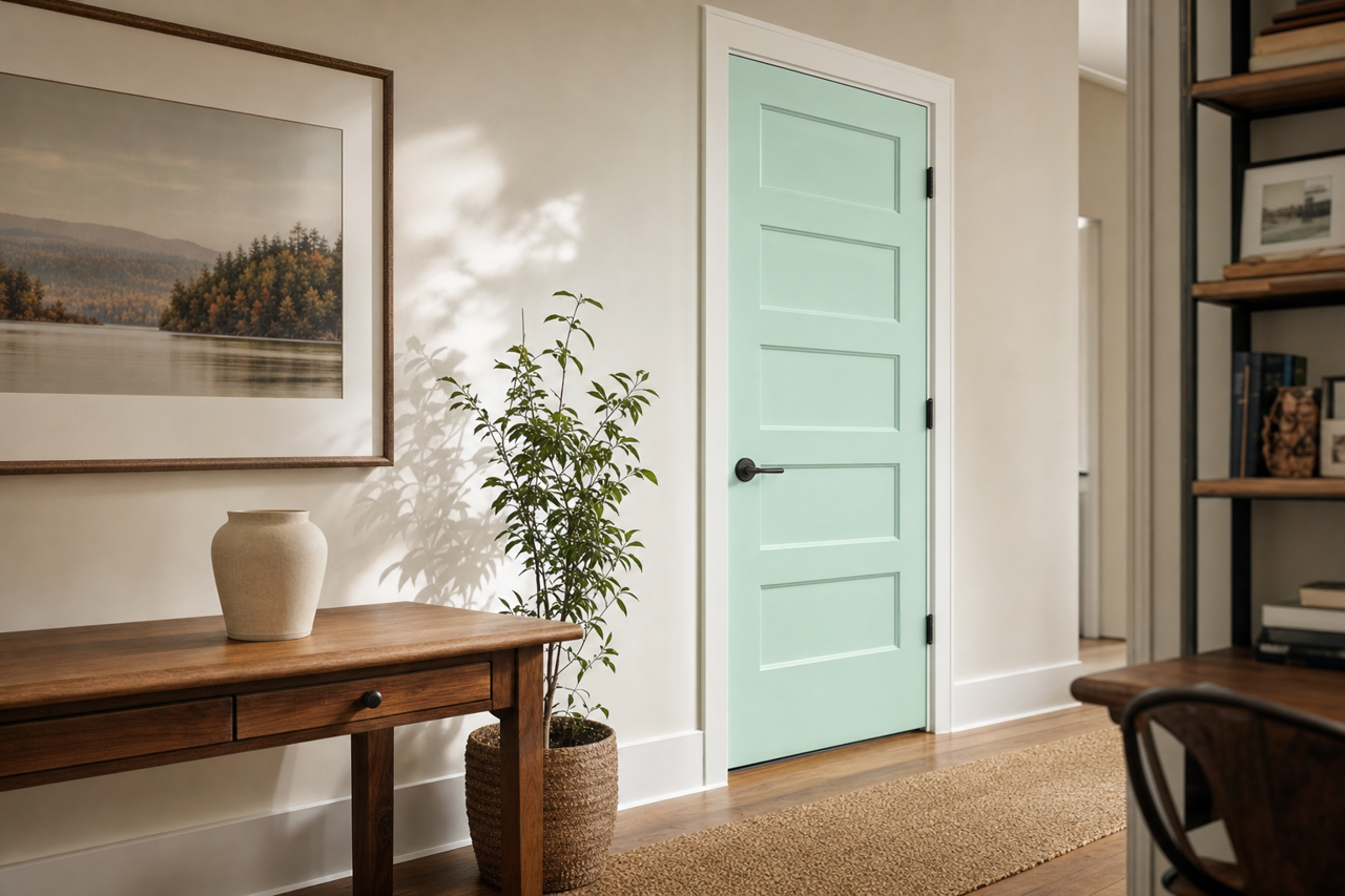 Tropical by Benjamin Moore on interior-doors