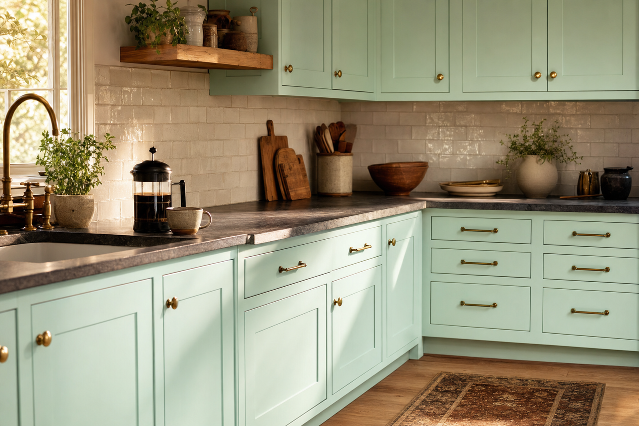 Refreshing by Benjamin Moore on cabinets