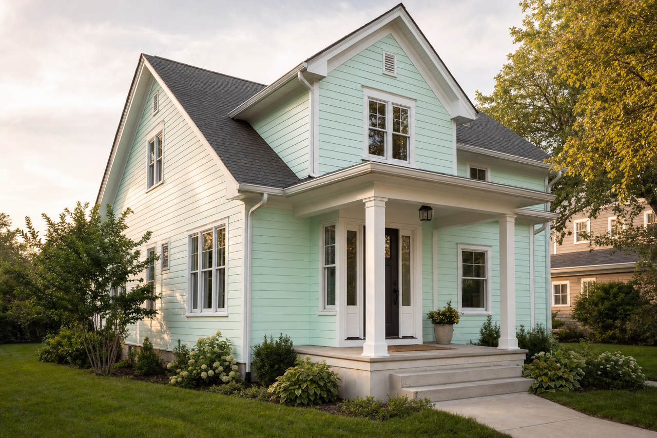 Refreshing by Benjamin Moore on exterior