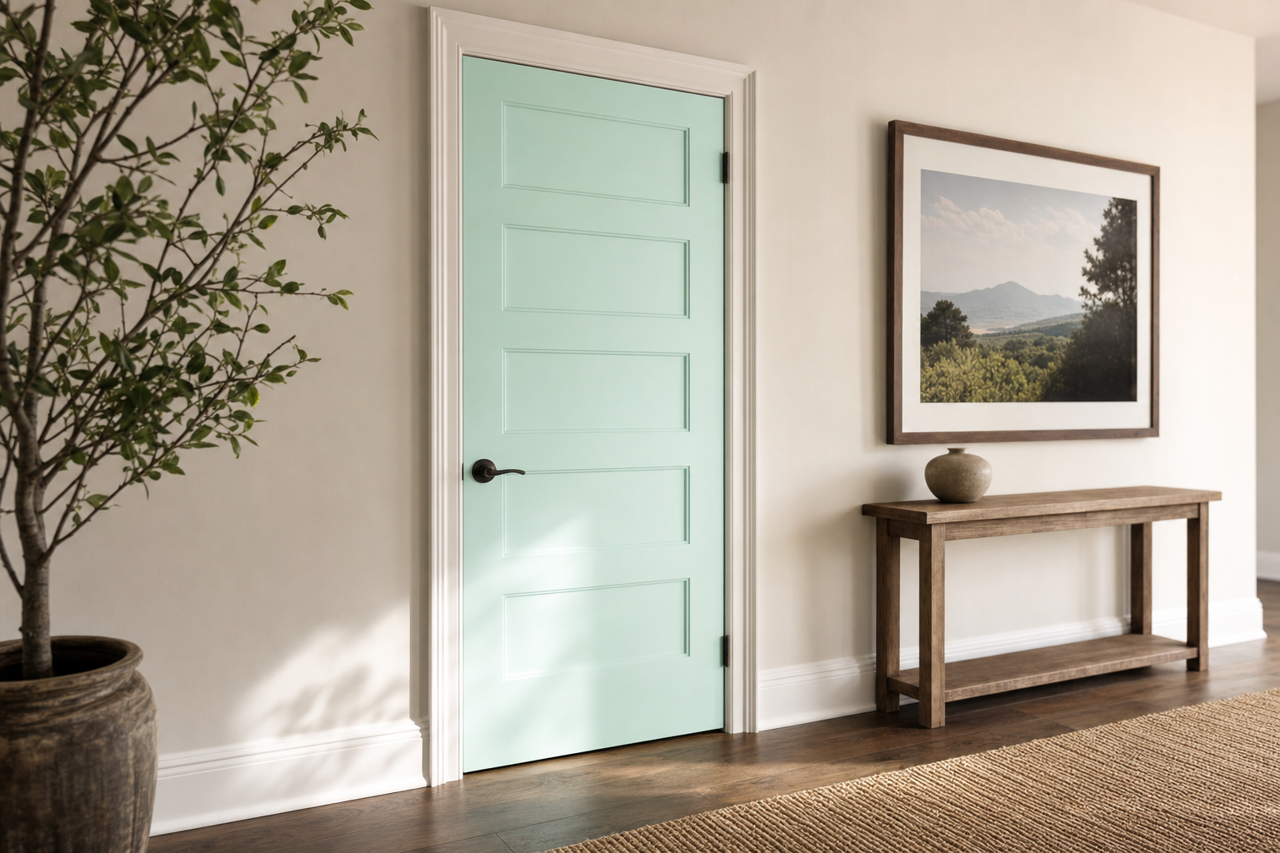 Refreshing by Benjamin Moore on interior-doors