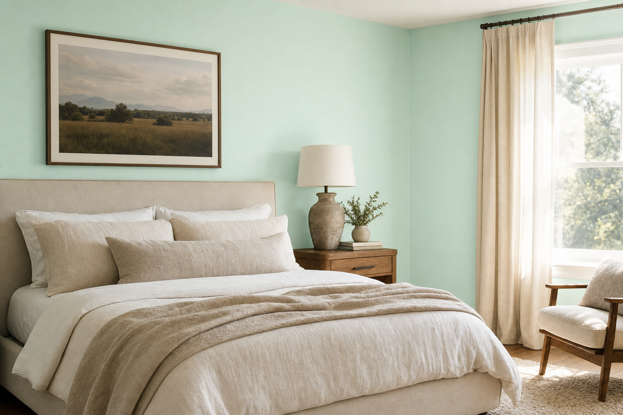 Refreshing by Benjamin Moore on interiors