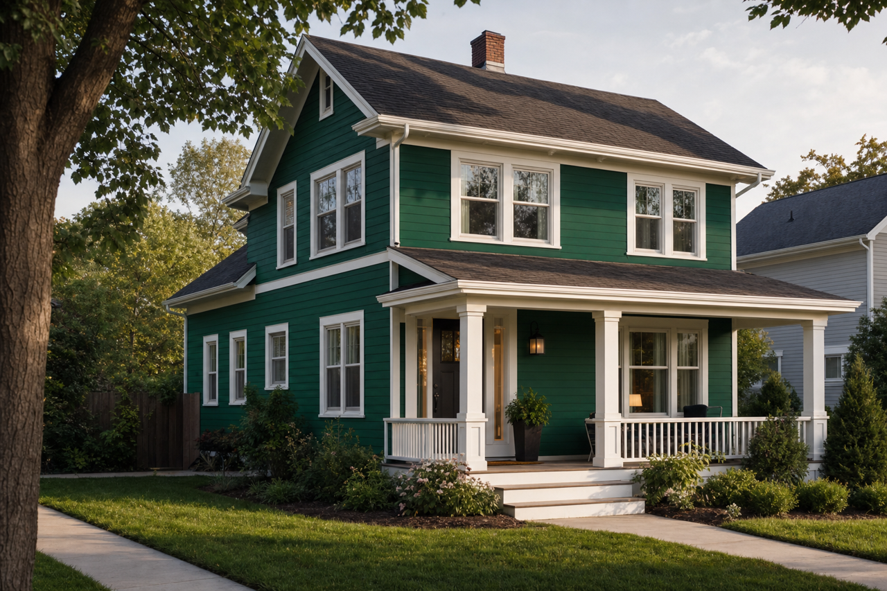 Rainforest by Benjamin Moore on exterior